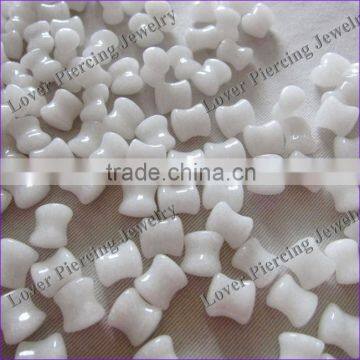 Fashion Teardrop Design White Jade Natural Stone Ear Plugs [SE-T206]