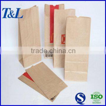 One color one side printing top quality and cheap take away fast foof paper bag manufactured by factory T&L