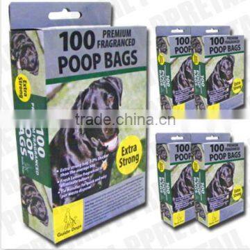 500 EXTRA STRONG FRAGRANCED DOG WASTE BAGS + TIES Poop Poo Pooh Scoop Black