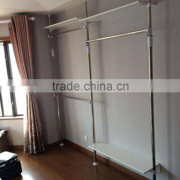 huohua home furniture saving sapace bedroom clothes rack wooden