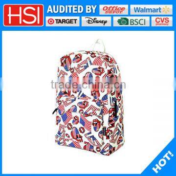 600D printing mouth and tongue flag sublimation backpack