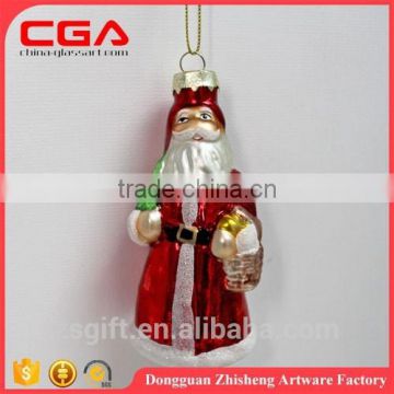 Cheap small christmas baubles,hanging glass santa claus,small glass christmas dolls