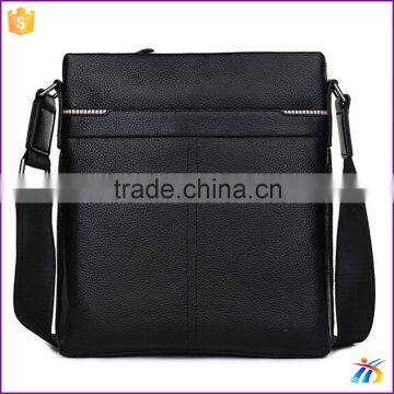 Fashion black shoulder men bag genuine leather shoulder bag for men