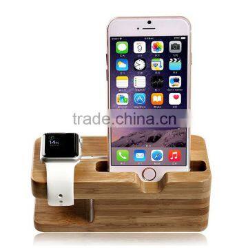 For Apple Watch Stand , Bamboo Wood Waterproof Charging Station Stand Cradle Holder for Iphone and Apple Watch OEM