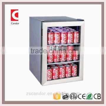 Candor: 62L Compressor Mini bar Beverage Cooler / Display fridge / hotel mini fridge / Beer Cooler JC-62