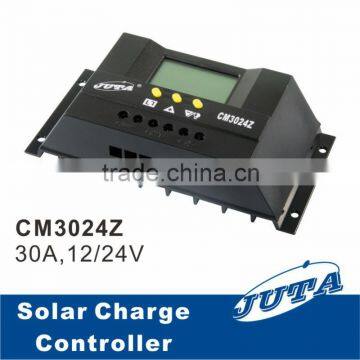 CM3024Z 30A 12V/24V Intelligent Solar Charge Controller with LCD display for solar home system