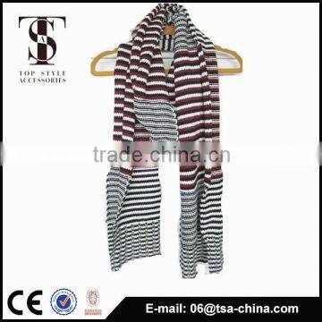 Factory cheap price stripe design knit long men winter scarf