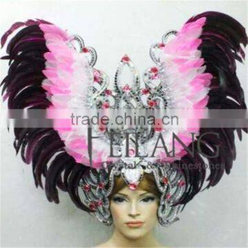 Bahia Show Feather Headdress Hat for South American Brazil Brasilian Carnival Fa