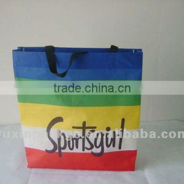 Colorful stripe Non-woven shopping bag take away bag