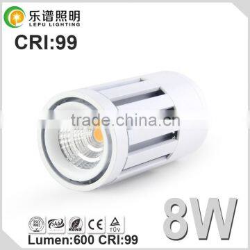 Luxury CRI 99 CE ROHS Dimmable COB led track light 8W 220V 2700K IP44