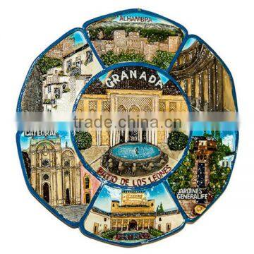 custom 3D plate souvenir Spain. Granada Attractions (Diameter 20 cm)