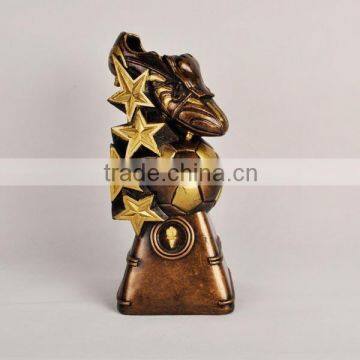 Resin soccer shoe trophy cup