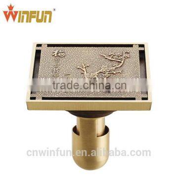 Bathroom Brass shower Anti-Odor Floor drain Antique Bronze finish Fashion Plum design