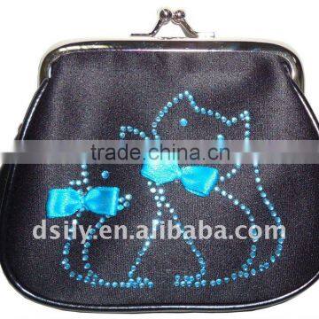 Novel Ladies Coin Case with Crystal Cats