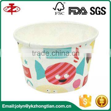 Food Grade Disposable Company Logo Printed Paper Cups for Soup and Ice Cream