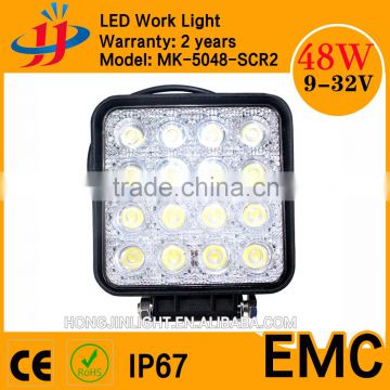 High Quality super bright 48 Watt Working Led Lights 12v Offroad IP67 waterproof led headlight