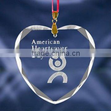 Hanging Crystal Christmas Decoration, Crystal Heart Shape Decoration