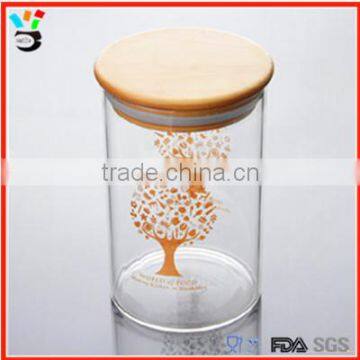 free sample! bamboo lid glass jar borosilicate fda