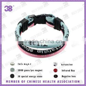 twisted titanium sport bracelet+silicone titanium pain relief sports bracelet