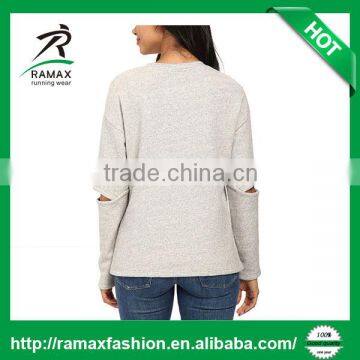 Ramax Custom Women Casual French Terry Crew Neck Sweatshirt Tops photo-3