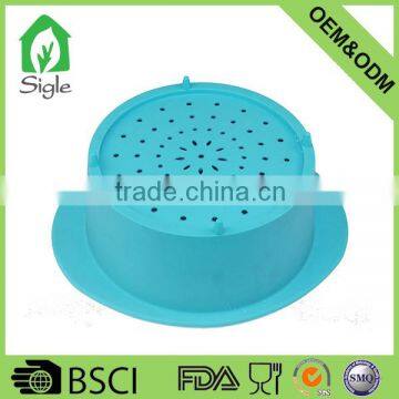 100% Food Grade Top Quality Food Grade Kitchenware Round Silicone Strainer With Handle to Wash Vegetable Fruit photo-2