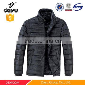 Stocklot cheap Down jacket 2015 Padded jacket for winter Stand collar Black mens down Jacket