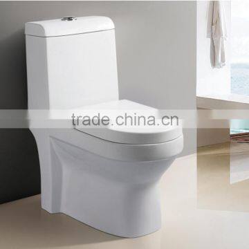 wall mounted one piece toilet with famous brand water fittings