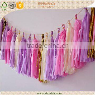 Hot sale price high quality factory tissue paper tassel for party decoration