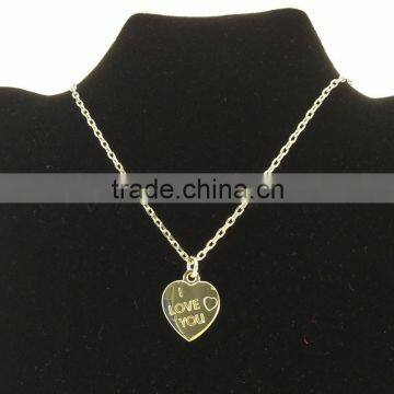 Silver Heart Necklace, Metal Alloy Charms Necklace Wholesale