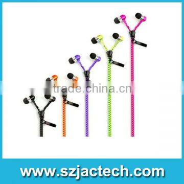 metal zipper earphone with Mic earbuds Handsfree For iPhone 5 5S 6 Plus