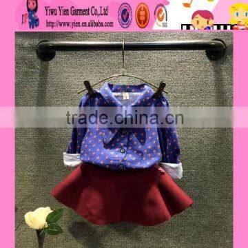 2015 Wholesale  Hot Autumn Dress New Arrived Boutique Shop Cheaper Kids Long Sleeve Cotton Dress