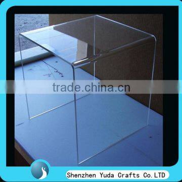 crystal clear hot bending acrylic riser coffee table, lucite riser for jewelry wallet display in Shenzhen