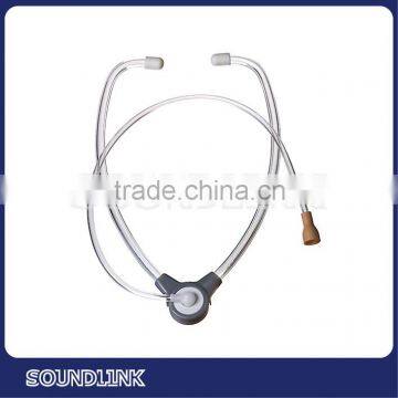 Lightweight Listening Stethoscope that features a listening cup for use with BTE earpieces and ITE hearing instruments
