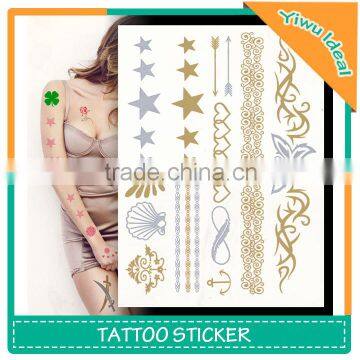 Promotional Water Based Metallic Gold Temporary Tattoo