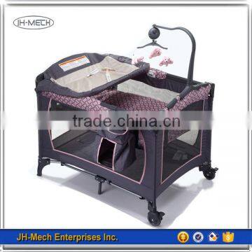 Good Quality Modern Metal Frame Baby Playard with Wheels