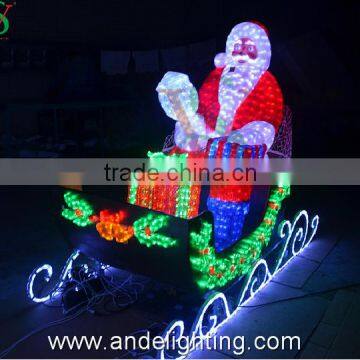 Hot Deer Carriage Santa Claus Christmas Outdoor Holiday Decoration Waterproof Motif Light