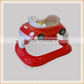 high quality car shape red height adjustable baby walker