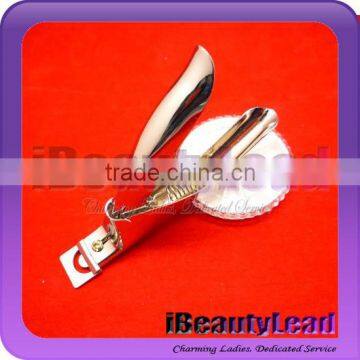 Silver False Nail Art Edge Cutter Acrylic Stainless Nail Clipper professional moon shape nail cutter