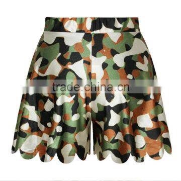 Plus Size Women Running Shorts Camouflage Sublimation Pants N14-32