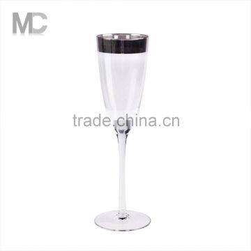 Wholesale Handmade Home Decoration Fancy sliver glass Champagne flute