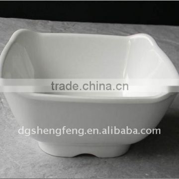 melamine square white bowl