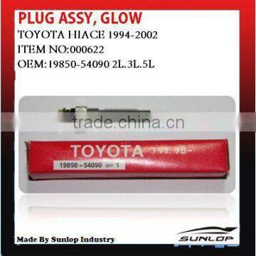 toyota hiace parts 1994-2002 plug assy,glow 19850-54090 for hiace van,commuter,kdh200 #000622