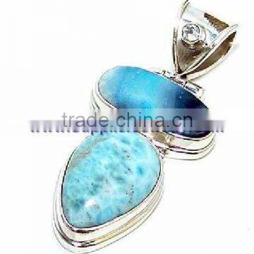 Wholsale Silver Jewelry Gemstones Blue Emerald Diamond Ring Studded Earrings Fashion Necklaces Pendants