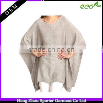 16FZCP03 flat knit poncho cashmere