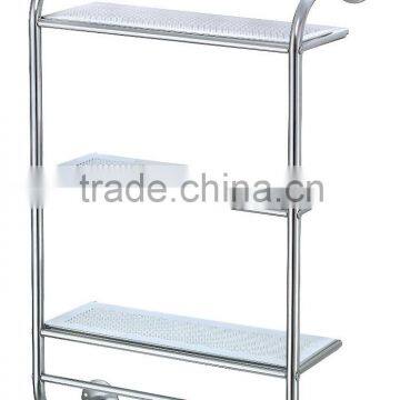 3 tier metal wall shelf with towel 2 rail bathroom rack