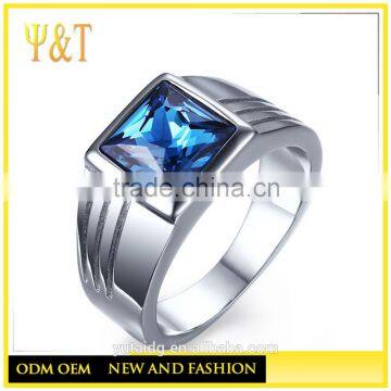 Jingli Jewelry best seller bing blue sapphire men rings (HZ-063)