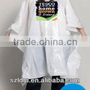 disposable PE rain poncho rain wear for promotion