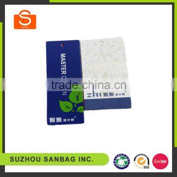 Custom Logo Name uv Printing Black Cardbord Hang Tags, Fold Over Hang Tag