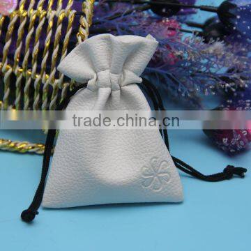 Unique Design Factory Price Drawstring Leather Pouch Earphone