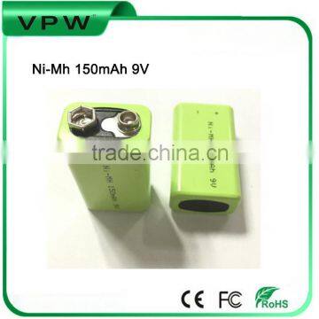 Rechargeable 150mAh 9V wireless remote control Ni-Mh battery